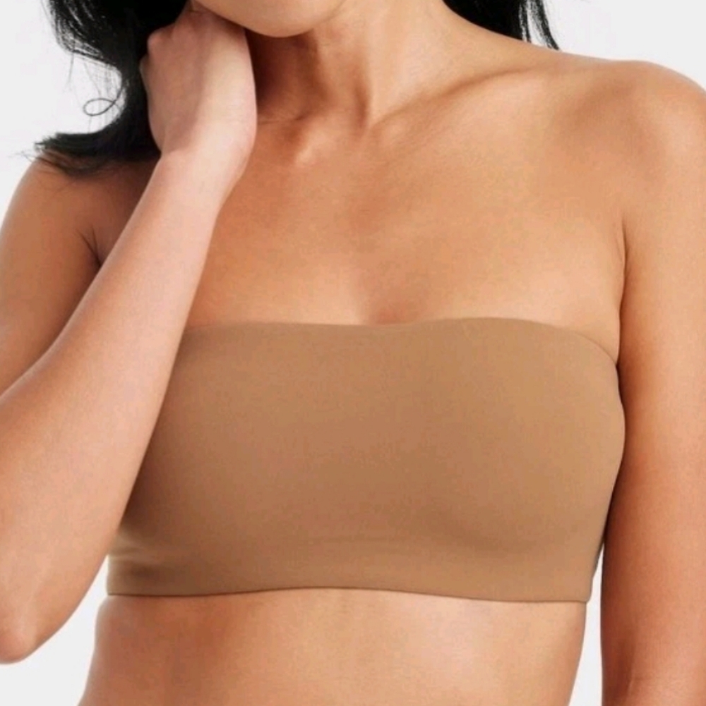 Women’s Luxe Stretch Unlined Bandeau Bra Auden Caramel